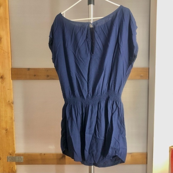 H&M Divided Blue Scoop Neck Elastic Waist Tunic Top Sz 8 - Picture 4 of 8